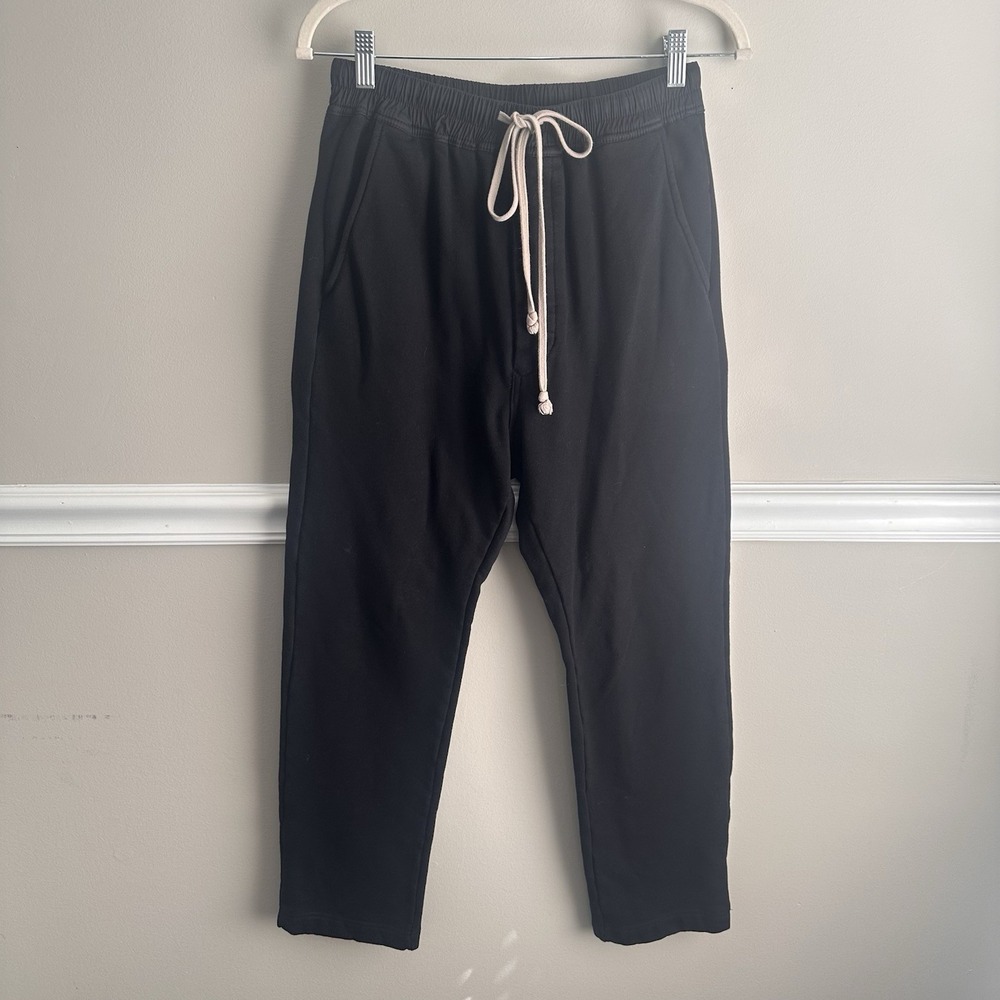 Rick Owens DRKSHDW Black Cotton Sweatpants M Jogger Lounge Luxury DU23S2380-RIG